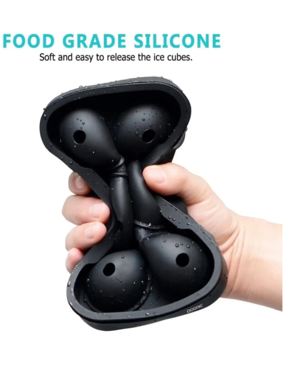 Adoric Black Silicone Sphere Ice Cube Tray